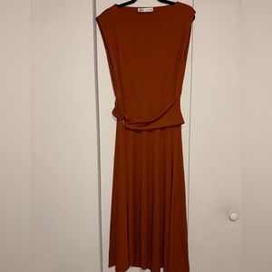 Zara NWT belted midi dress